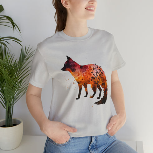 Autumn Fox Silhouette - Short Sleeve Tee
